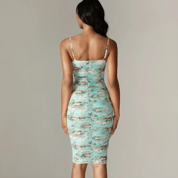 NWT Aliava Bodycon Midi Dress with Spaghetti Straps - Picture 4 of 5